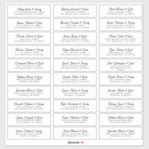 Wedding Guest Names Address Modern Simple Chic Sticker