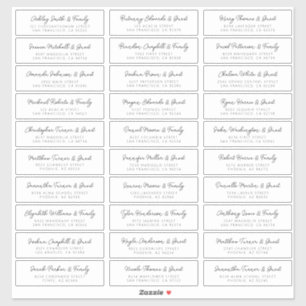 Wedding Guest Names Address Simple Modern Chic Sticker