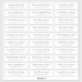 Wedding Guest Names Address Simple Modern Chic Sticker