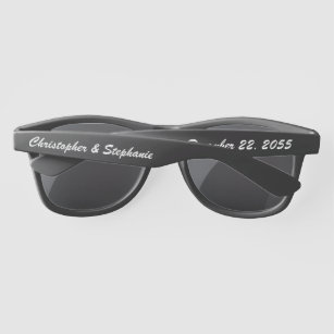 Beach Wedding Shower Party Favor 40-200 Personalized Metallic Black Sunglasses 