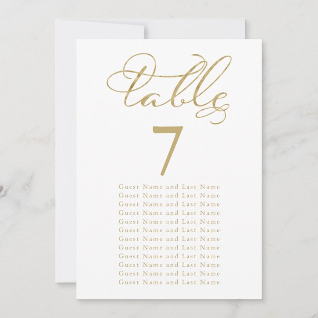 Wedding Guest Seating Gold Foil Elegant Invitation (Front)