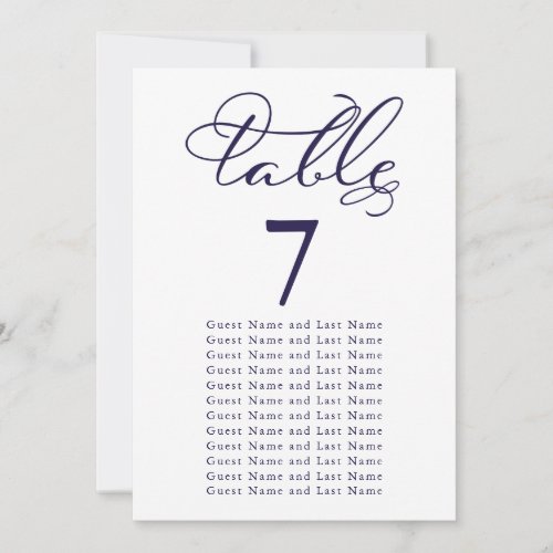 Wedding Guest Seating Simple Elegant Calligraphy I Invitation