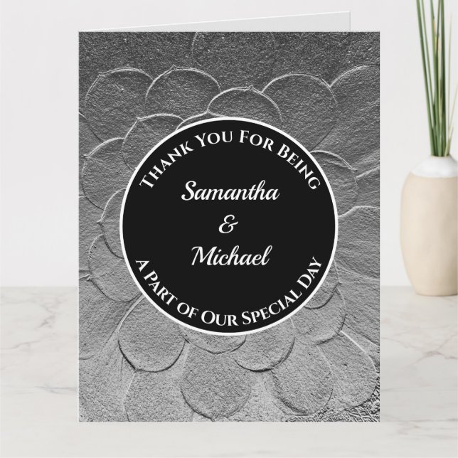 Wedding Guest Thank You Elegant Silver Thanks (Front)