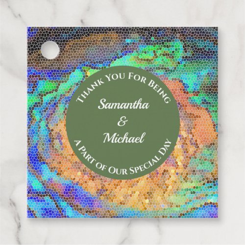 Wedding Guest Thanks Mosaic Neon Appreciation Favor Tags