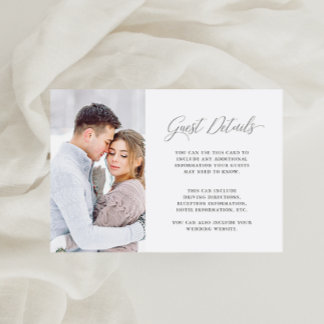 Wedding Guest Two Sided Details with Photo Enclosure Card