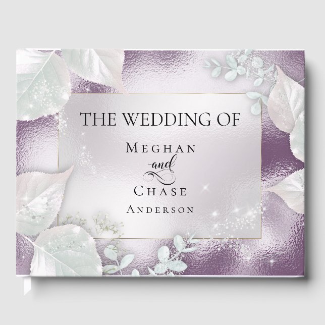 Wedding Guestbook | Eggplant Shimmer (Front)