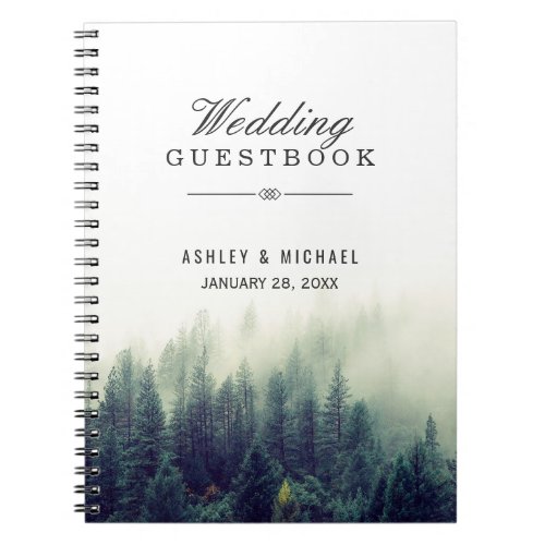 Wedding Guestbook _ Elegant Pine Tree Forest Notebook