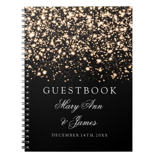 Wedding Guestbook Gold Midnight Glam Notebook