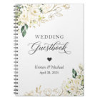 Wedding Guestbook Greenery White Rose Gold Floral