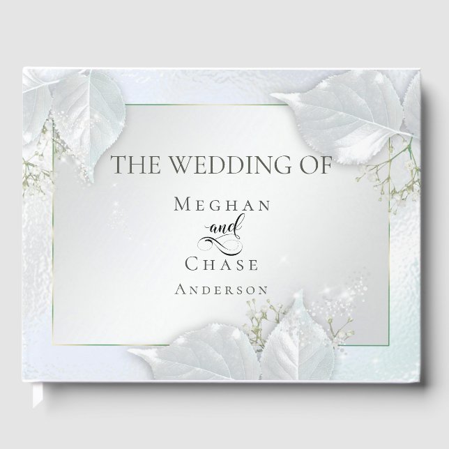 Wedding Guestbook | Icy Blue Shimmer (Front)