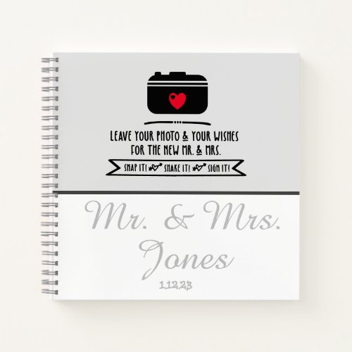 Wedding guestbook instant picture and wishes notebook