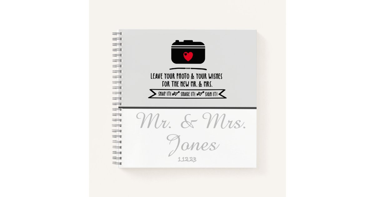 Wedding guestbook instant picture and wishes notebook Zazzle