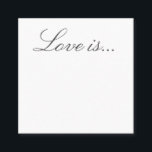 Wedding Guestbook Leave Us a Note Love Is Square Business Card<br><div class="desc">Basic white wedding "Day of stationery" advice cards to use in place of a guestbook.  Leave these little cards out and let your guests write their message.</div>