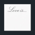 Wedding Guestbook Leave Us a Note Love Is Square Business Card<br><div class="desc">Basic white wedding "Day of stationery" advice cards to use in place of a guestbook.  Leave these little cards out and let your guests write their message.</div>