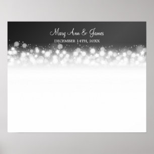 Wedding Guestbook Magic Sparkle Black