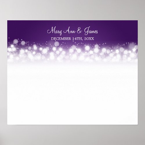 Wedding Guestbook  Magic Sparkle Purple