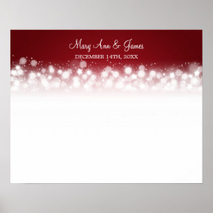 Wedding Guestbook Magic Sparkle Red