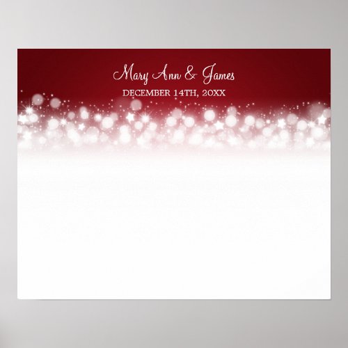 Wedding Guestbook  Magic Sparkle Red