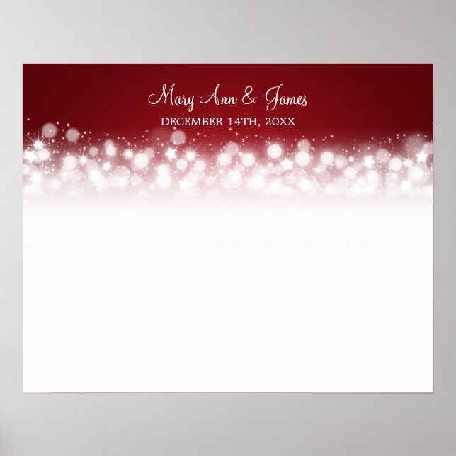 Wedding Guestbook  Magic Sparkle Red (Front)