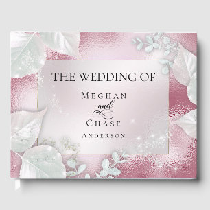 Wedding Guestbook Pale Burgundy Shimmer