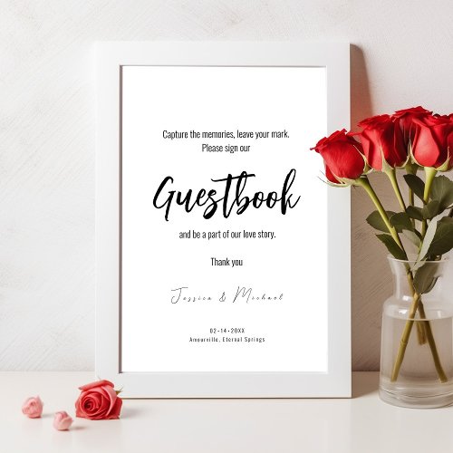 Wedding guestbook sign Minimalist Elegant