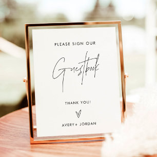 Wedding Guestbook Sign Modern Minimalist Sign