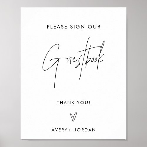 Wedding Guestbook Sign  Modern Minimalist Sign