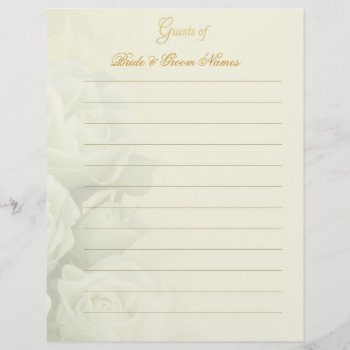 Wedding Guestbook Stationery - White Roses by SquirrelHugger at Zazzle