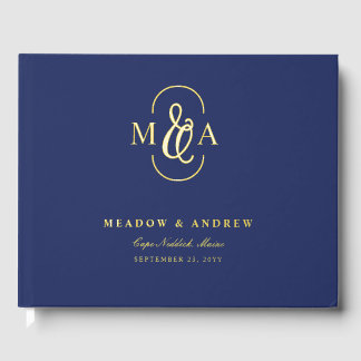 Wedding Guestbook With Ampersand Monogram