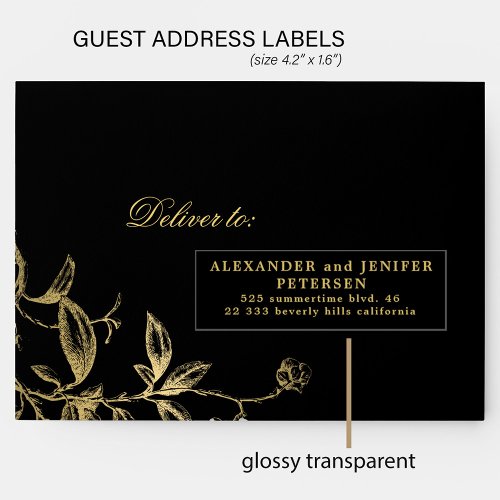 Wedding guests 24 custom black address labels 