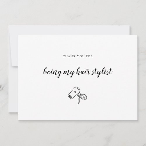 Wedding Hair Stylist Make_up Thank You Card