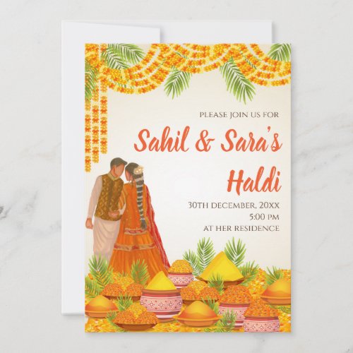 Wedding Haldi invitations Digital Pithi invites