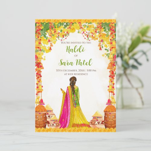 Wedding Haldi invite  Pithi invite Haldi ceremony