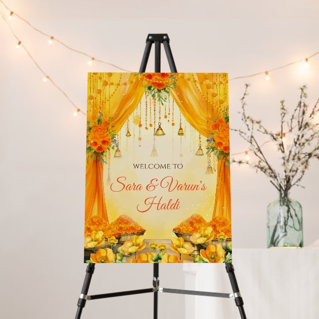 Wedding Haldi poster Welcome to Haldi Signs (In Situ (Stand))