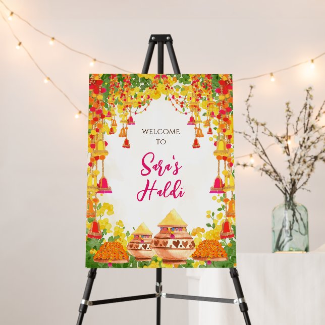 Wedding Haldi signs as Haldi decoration sign (In Situ (Stand))