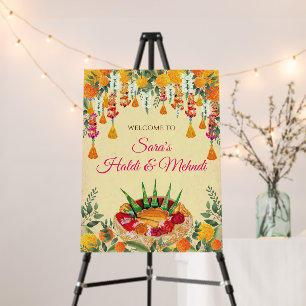 Wedding Haldi signs as Mehndi welcome boards