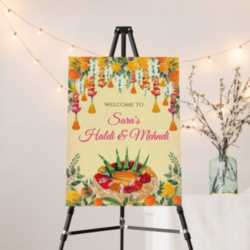 Wedding Haldi signs as Mehndi welcome boards