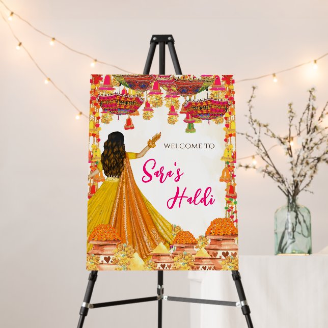 Wedding Haldi welcome signs Haldi decoration (In Situ (Stand))