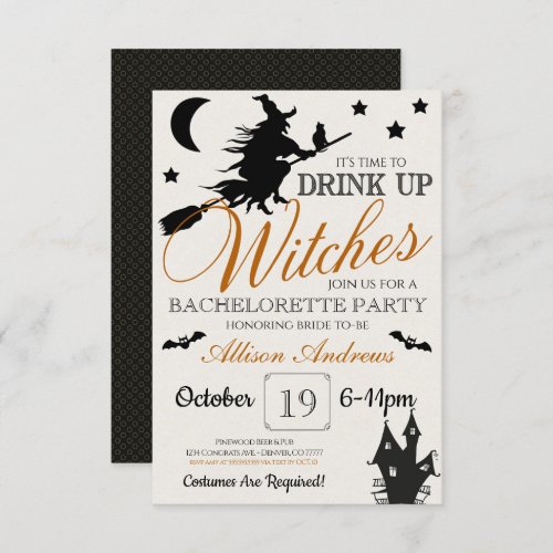 Wedding Halloween Bachelorette Invite