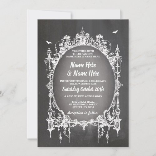 Wedding Halloween Horror Gothic Frame Invite