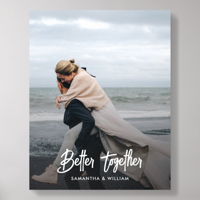 Wedding Hand-Lettered Script Photo Overlay Custom Acrylic Photo Tile (Front Set)