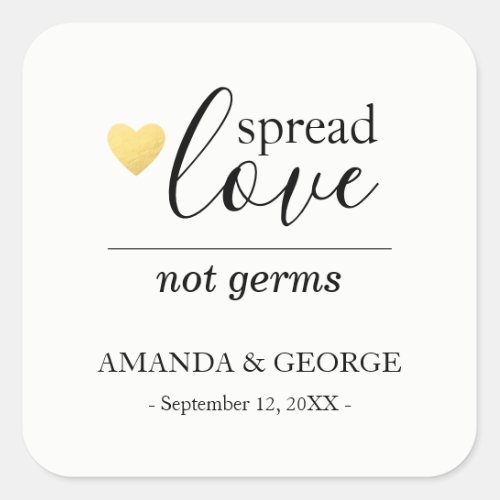 Wedding Hand Sanitizer labels Personalized gold