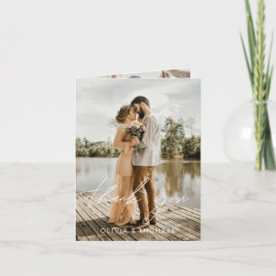 Wedding Handwritten Thank You 2 Photos  Card