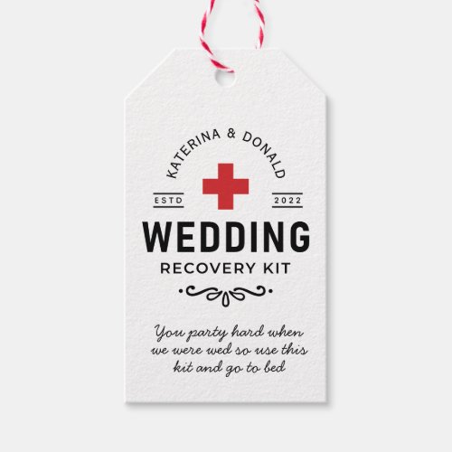 Wedding Hangover Recovery Kit  Gift Tags