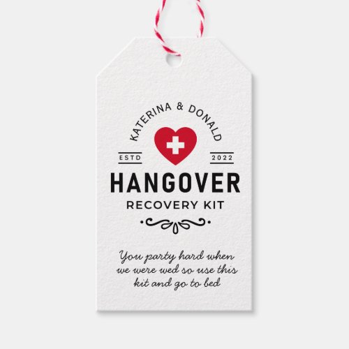 Wedding Hangover Recovery Kit  Gift Tags