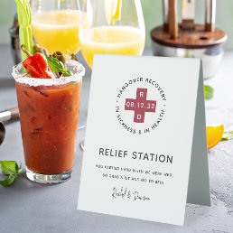 Wedding Hangover Relief Station Table Tent Sign