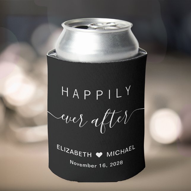 Wedding Happily Ever After Black Can Cooler (Creator Uploaded)