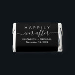 Wedding Happily Ever After Black Hershey's Miniatures<br><div class="desc">Simple black wedding reception chocolate candy bar favors with "Happily Ever After" in a mix of simple white typography and a trendy white script with swashes,  your first names and the date.</div>