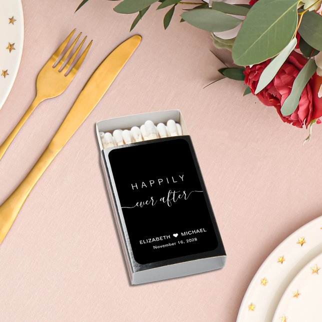 Wedding Happily Ever After Black Matchboxes (Creator Uploaded)