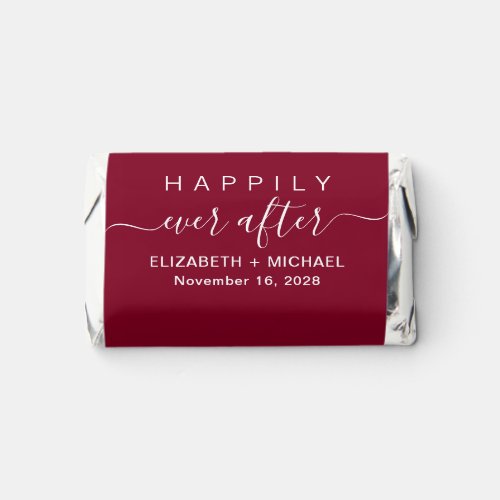 Wedding Happily Ever After Burgundy Hersheys Miniatures